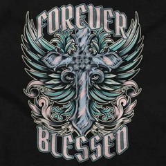 Affliction Forever Blessed Cross With Wings Long Sleeve Tshirt for Men or Women
