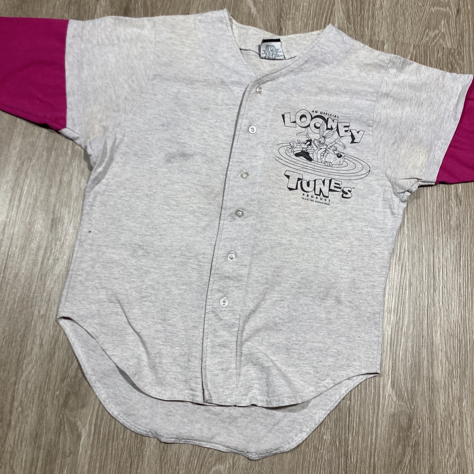 Looney Tunes Shirt S 90s 00s Y2k Bugs Porky Elmer Taz Tweet Baseball Jersey gallery