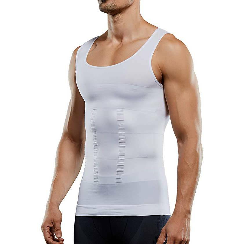 MEN SLIMMING BODY SHAPER BELLY TUMMY CONTROL COMPRESSION VEST SHIRT UNDERWEAR UK gallery