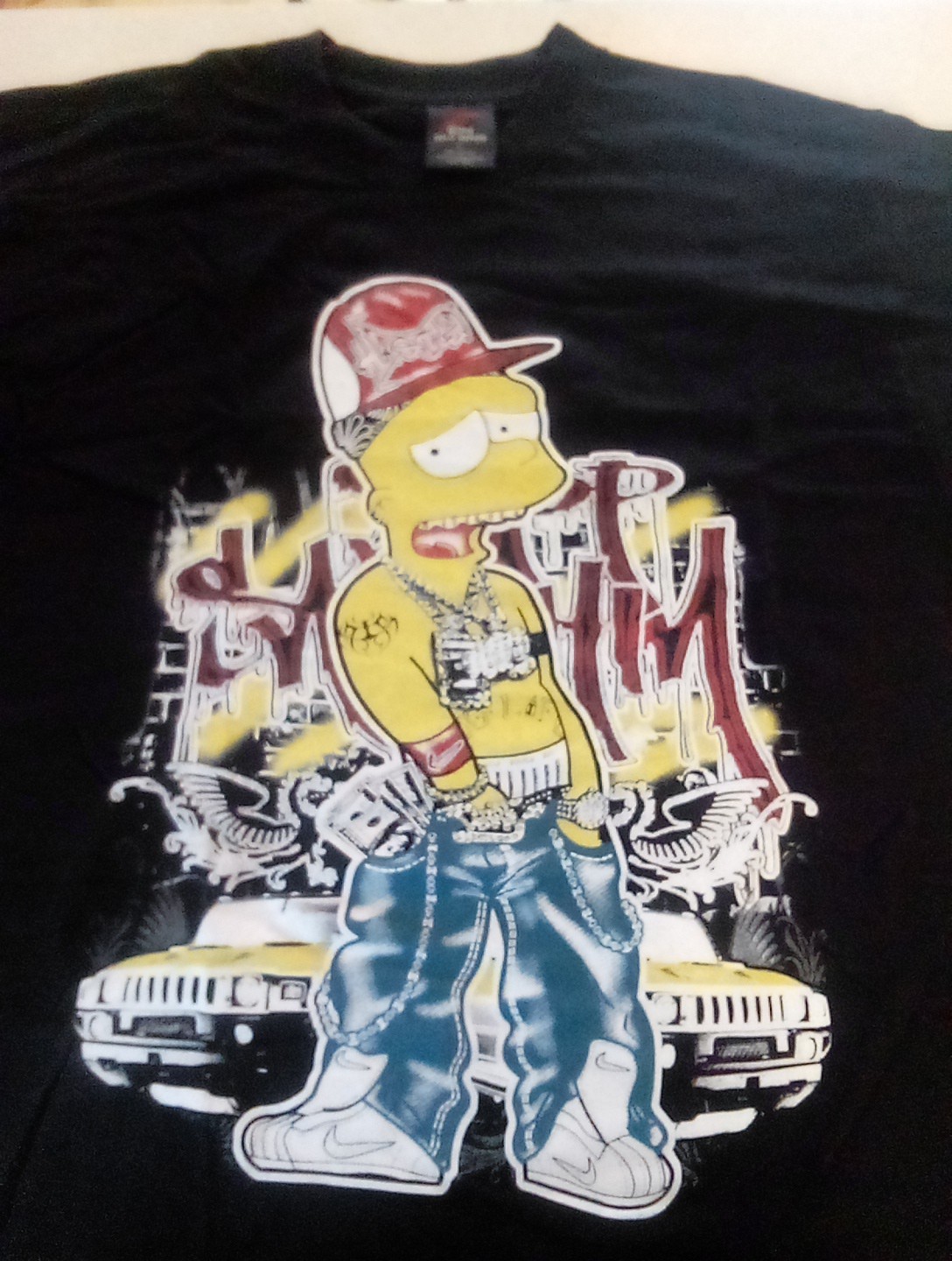 Vintage Bart Simpson Gangster Y2K era CH Gold Series T-Shirt Large Shirt New! gallery