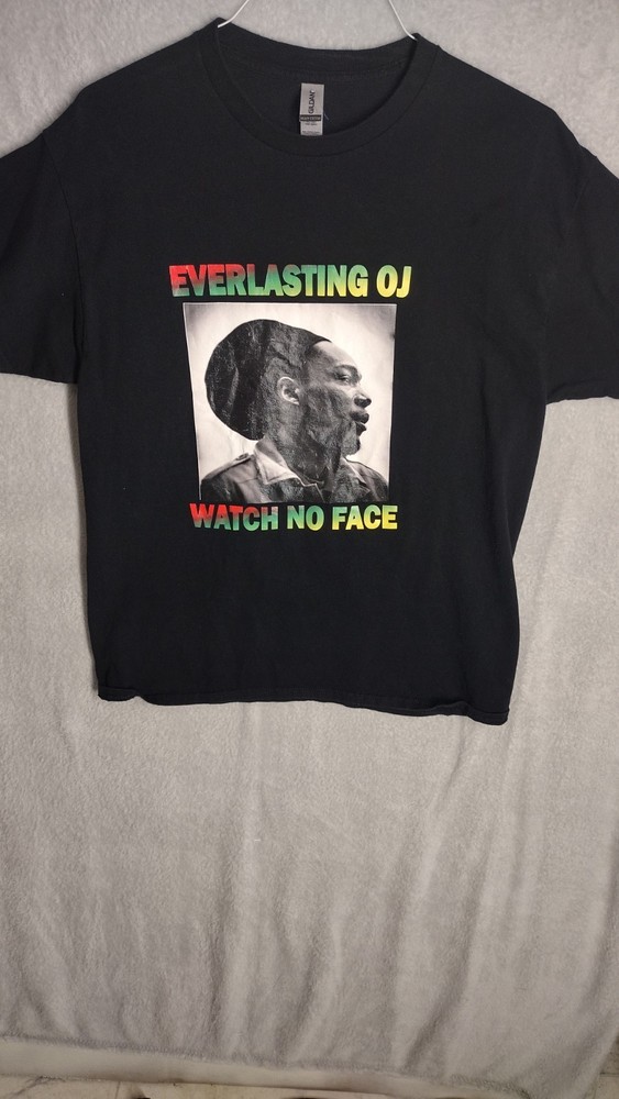 Vintage Everlasting OJ Watch No Face Reggae Graphic T-Shirt Black Gildan Men’s
