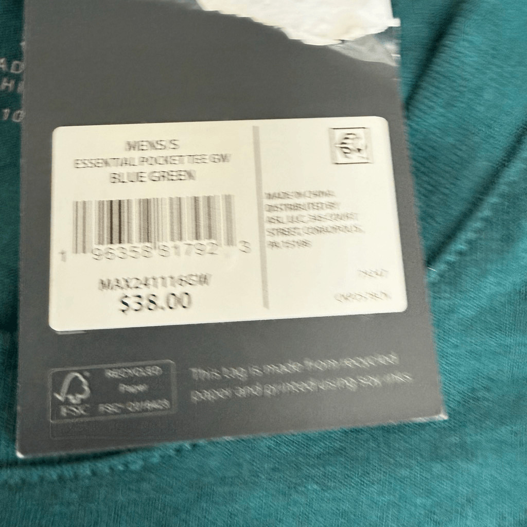 VRST men’s essential pocket blue green cotton stretch shirt size S NWT gallery