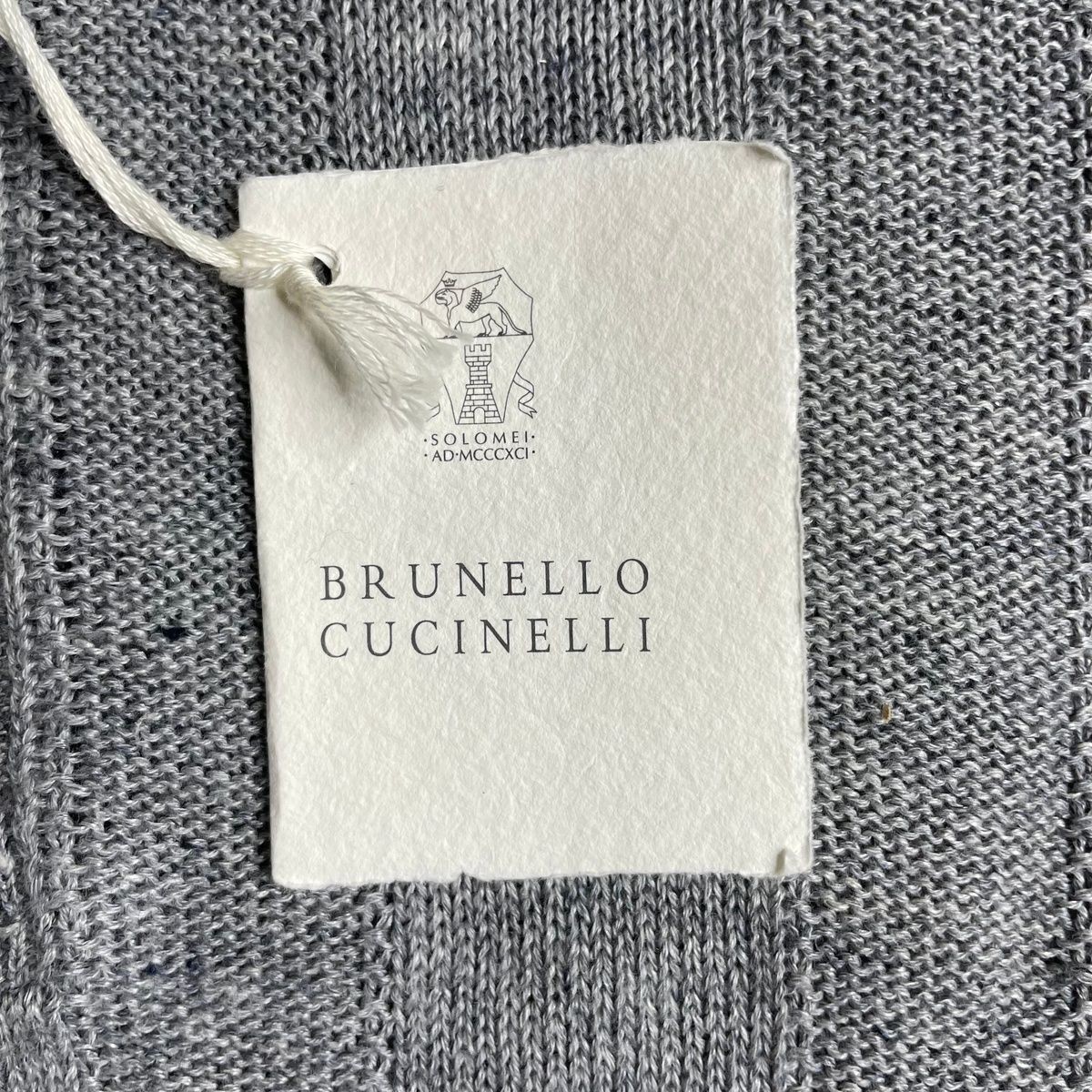 BRUNELLO CUCINELLI Textured Rib Knit T-Shirt Men's Size US 38 Gray gallery