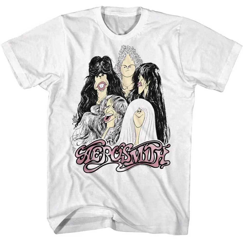 Aerosmith Draw the Line Album Men's T Shirt Cartoon Caricature Images Rock Band gallery