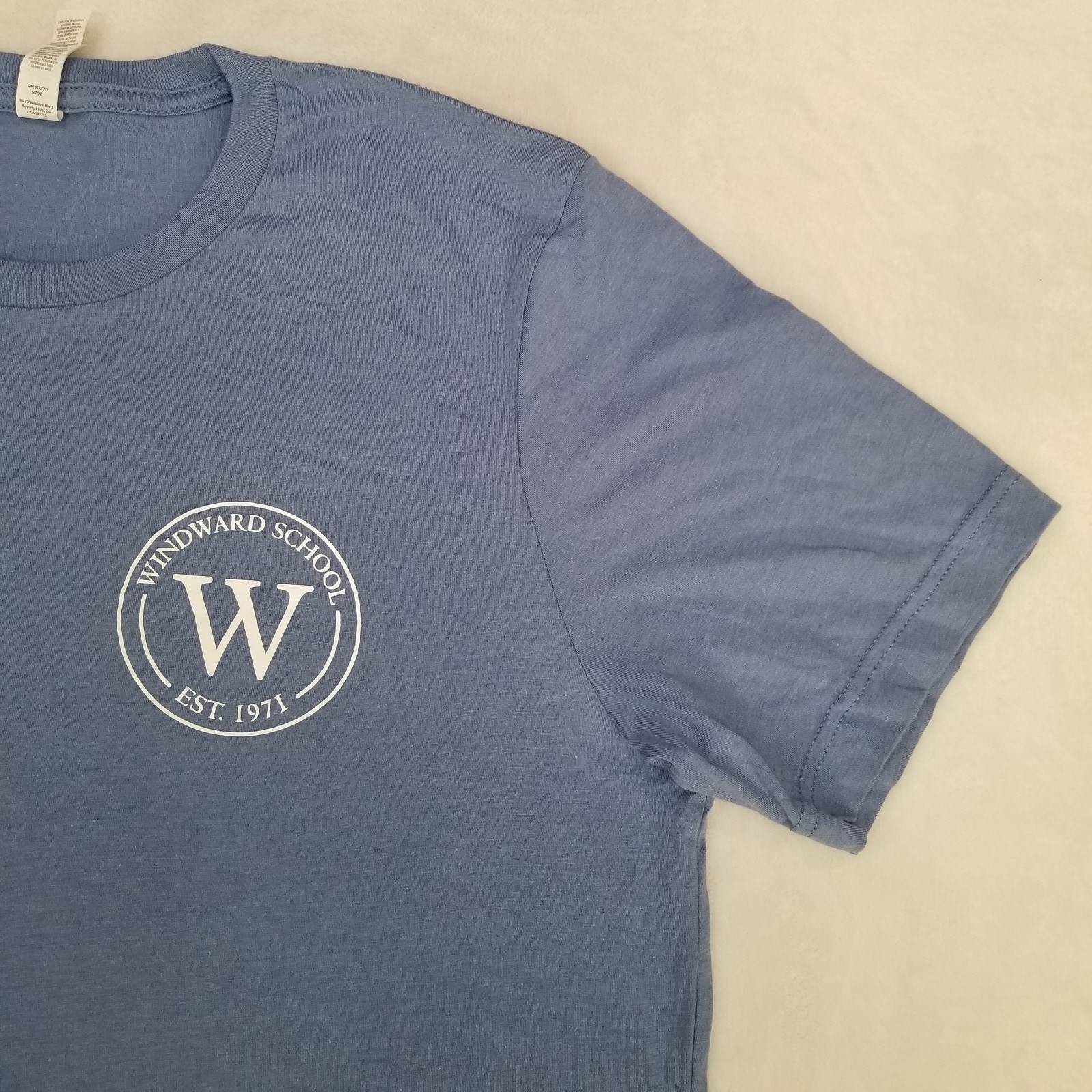 Windward School Men's Large Blue T-Shirt Short Sleeve Crewneck Classic Casual gallery
