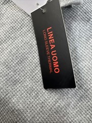NWT Linea Uomo Gray Waffle Knit Thermal Crew Neck Size XL
