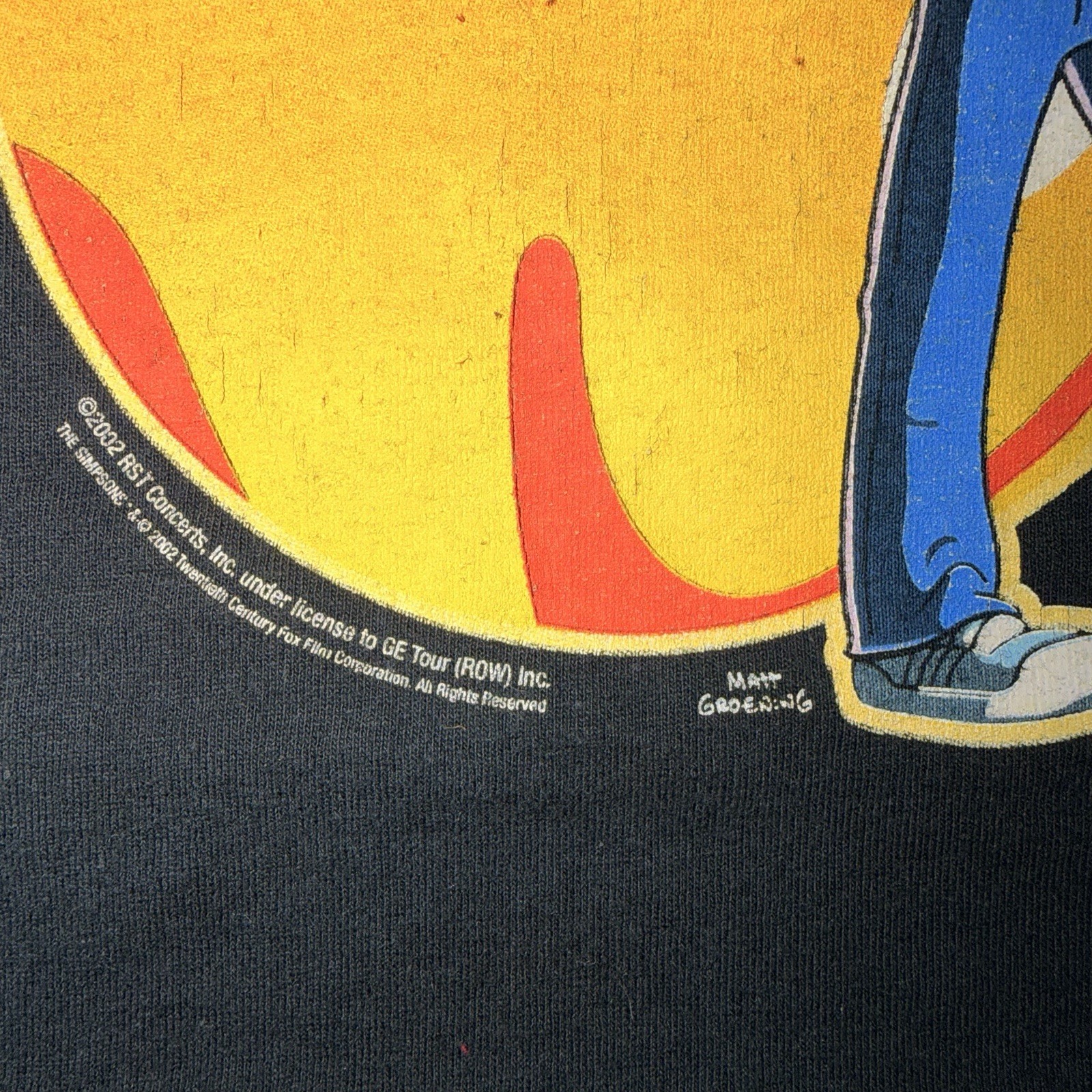 Vintage Y2K Rolling Stones Simpsons Band Tee Shirt 2002 Anvil Black Large USA gallery