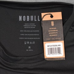 NOBULL Mens Workout Tech Tee Black Medium Chest Logo Gray Performance LIght