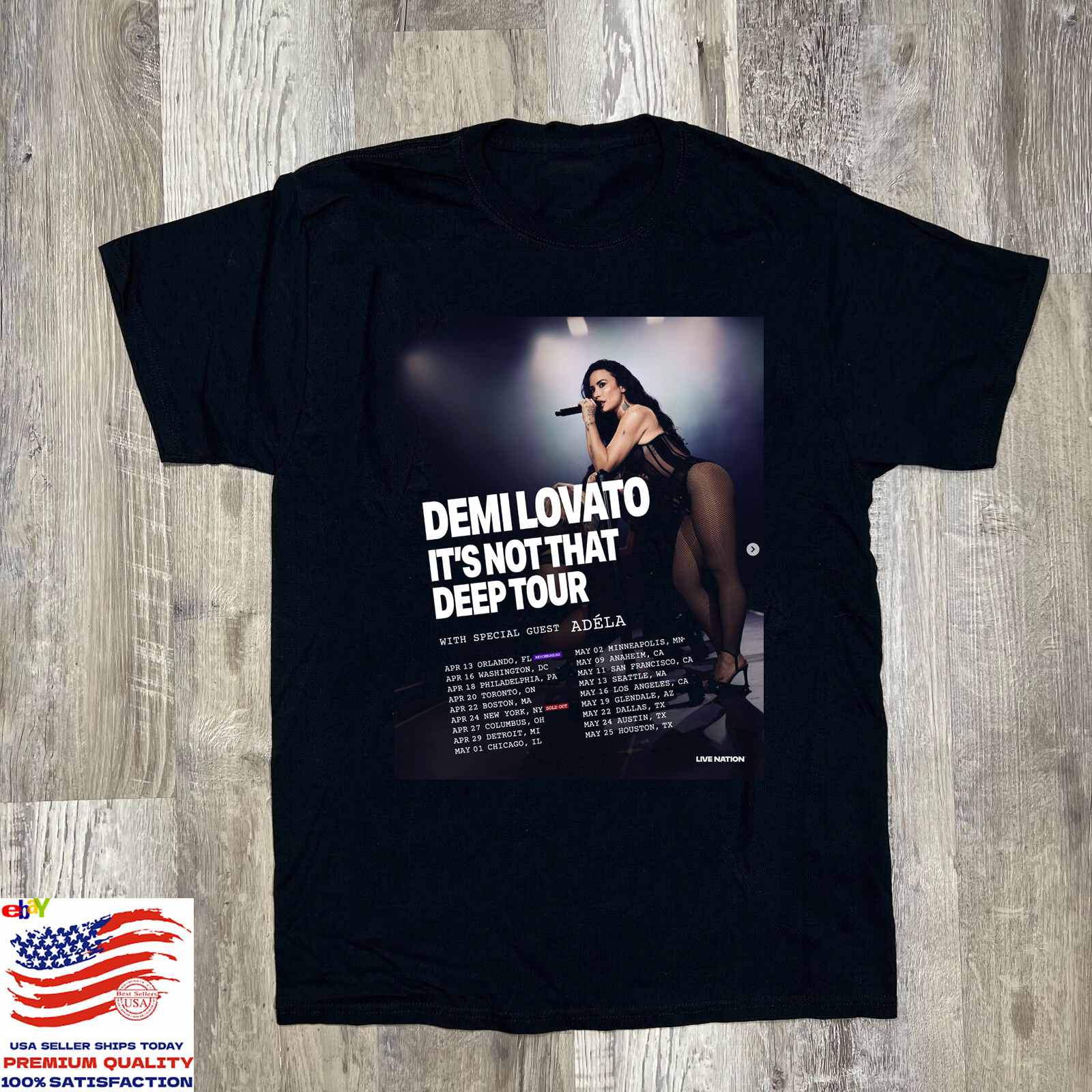 Demi Lovato It’s Not That Deep Tour Black Cotton T Shirt Full Size S-5XL