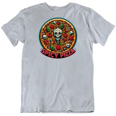 Spicy Pizza Funny Food Logo T Shirt