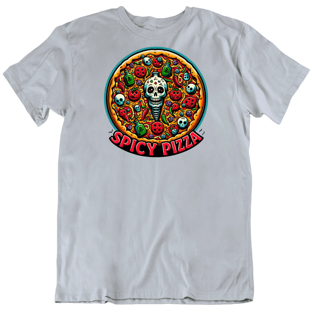 Spicy Pizza Funny Food Logo T Shirt