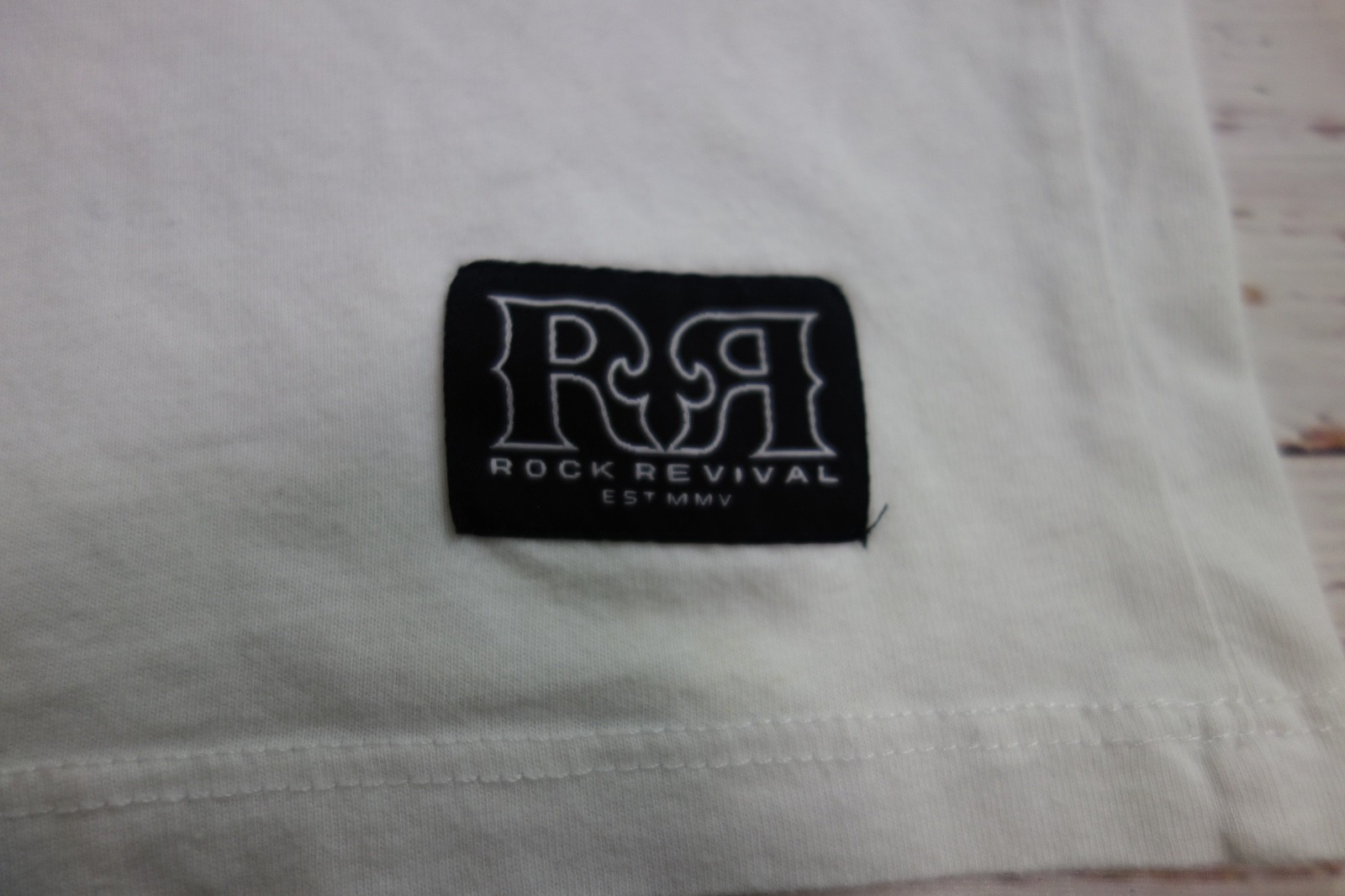 Rock Revival White Short Sleeve Stacked Text Logo Spell-Out T-Shirt Mens 2XL gallery