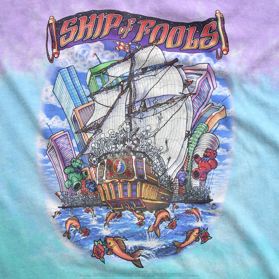 Grateful Dead Ship Of Fools Tie-Dye T-Shirt Liquid Blue gallery