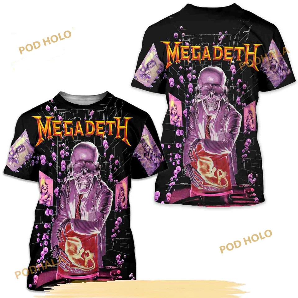 MEGADETH 1991 3D Shirt Vic Rattlehead All Over Print EXTREMELY RARE D834 gallery