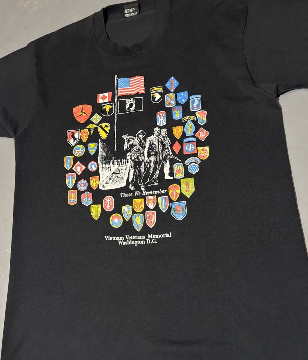 Vintage 90s Vietnam Veterans Memorial Pow Mia Black t Shirt Size Large gallery
