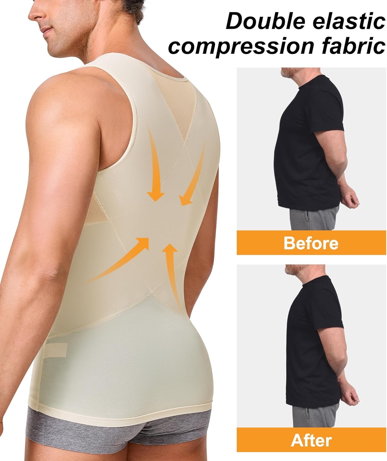 Men's Compression Tank Top Slimming Body Shaper Vest for Gynecomastia Workout gallery