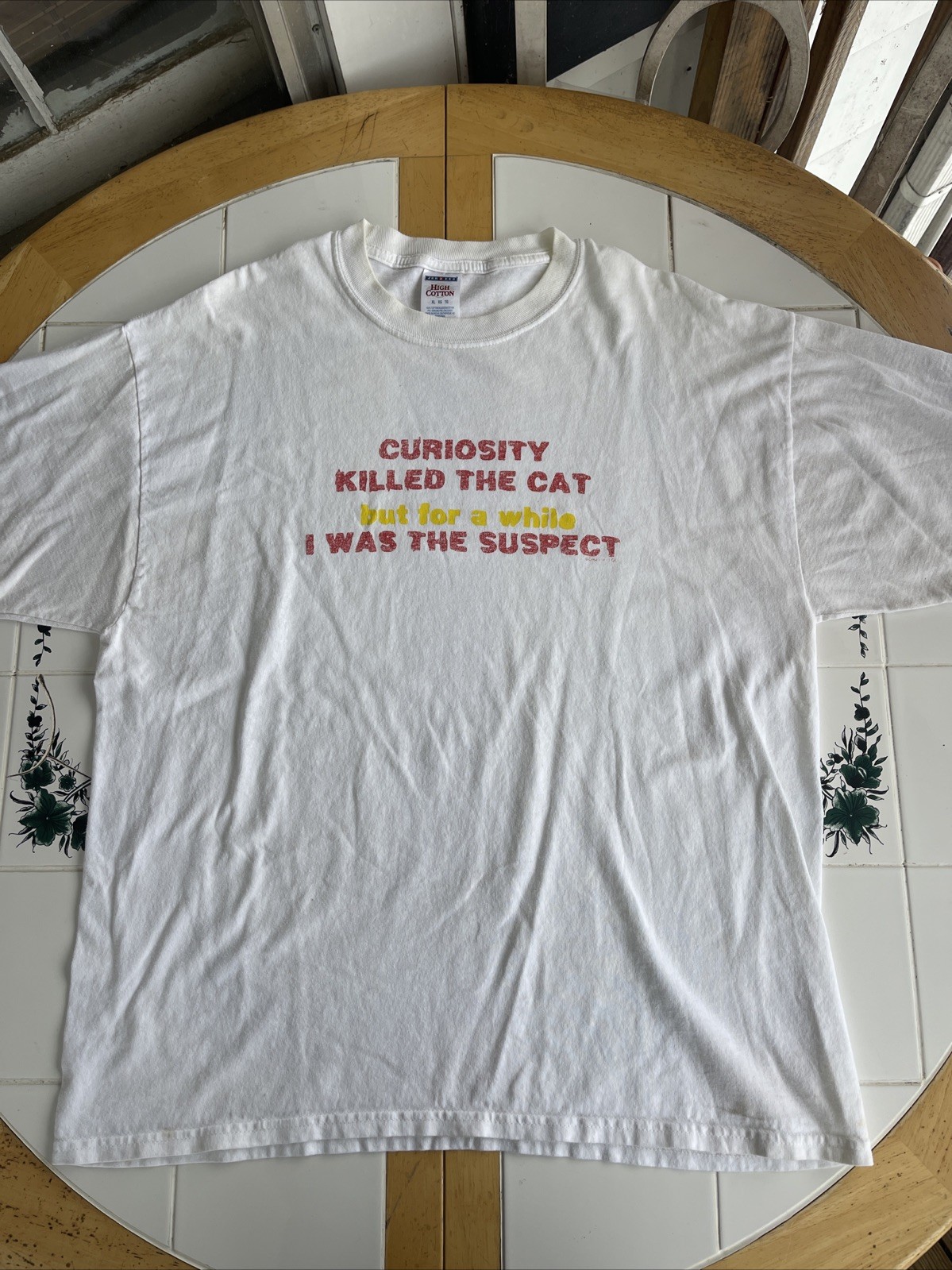 Curiosity Killed The Cat T Shirt XL Humor Funny Novelty Cat Person Vintage 90s gallery