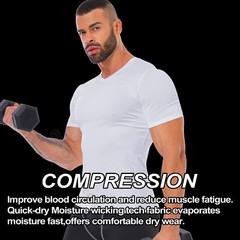 Men’s V-neck T-shirts Compression Quick Dry Bodybuilding Muscle Short Sleeve Tee