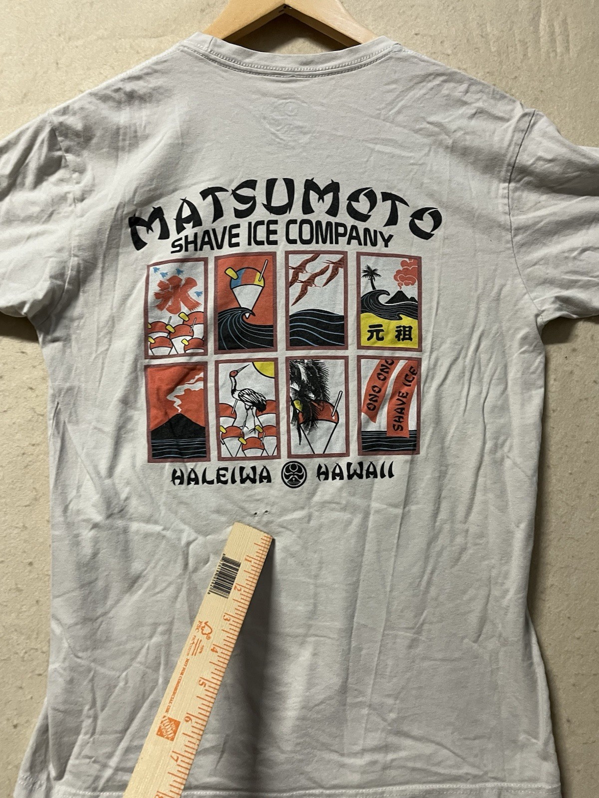 MATSUMOTO SHAVE ICE HAWAII T SHIRT SMALL BEIGE 2 SIDED Distressed See Pics gallery