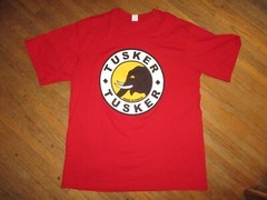 TUSKER BEER T SHIRT Made In Kenya Baada Ya Kazi Elephant Logo LN Red Adult XL