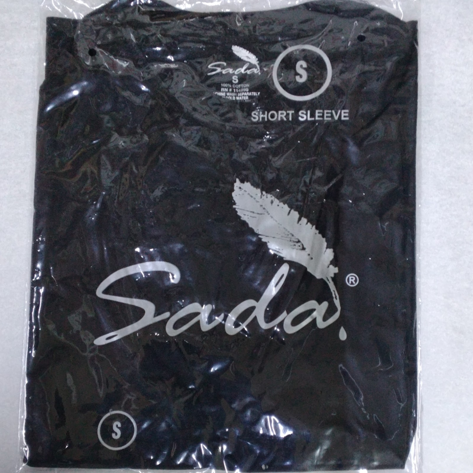 Sada Men's Black S Cotton Knit Crew Neck Short Sleeve T-Shirt gallery