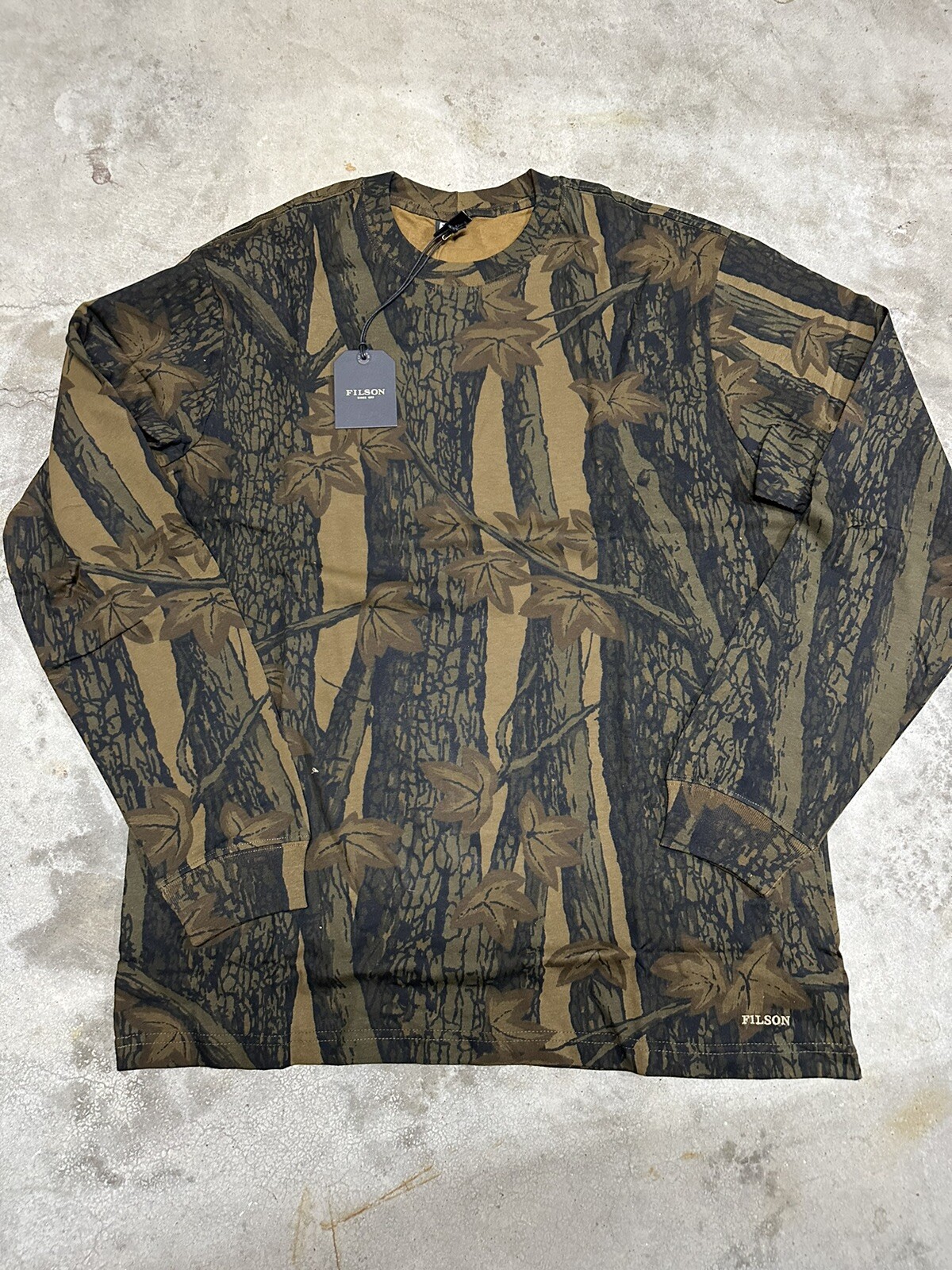 NWT Filson Long Sleeve Camo Pioneer Graphic T Shirt Green Brown Mens Medium gallery