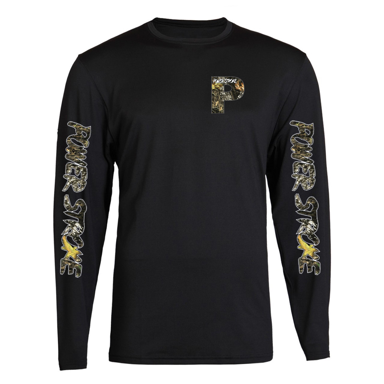 Camo Powerstroke T-Shirt Unisex Black Color Front S - 2XL Long Sleeve gallery