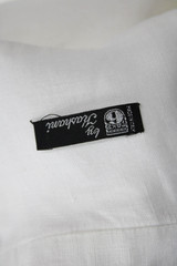 Kashani Mens Point Button-Up Linen Collared Long Sleeve White Classic Size L