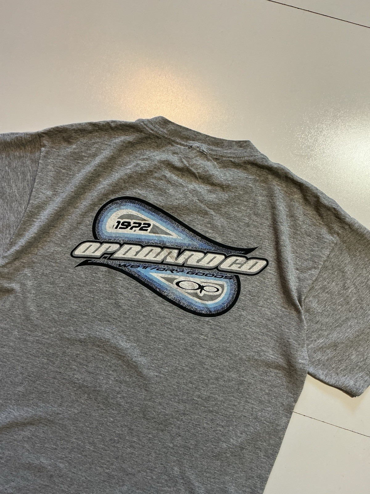 Vintage OP Ocean Pacific Board Company Wet Dry Goods Surf Graphic S/S T-Shirt gallery