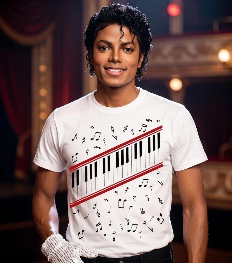 Michael Jackson Beat It Piano Keys T-Shirt, King of Pop Music Tee gallery