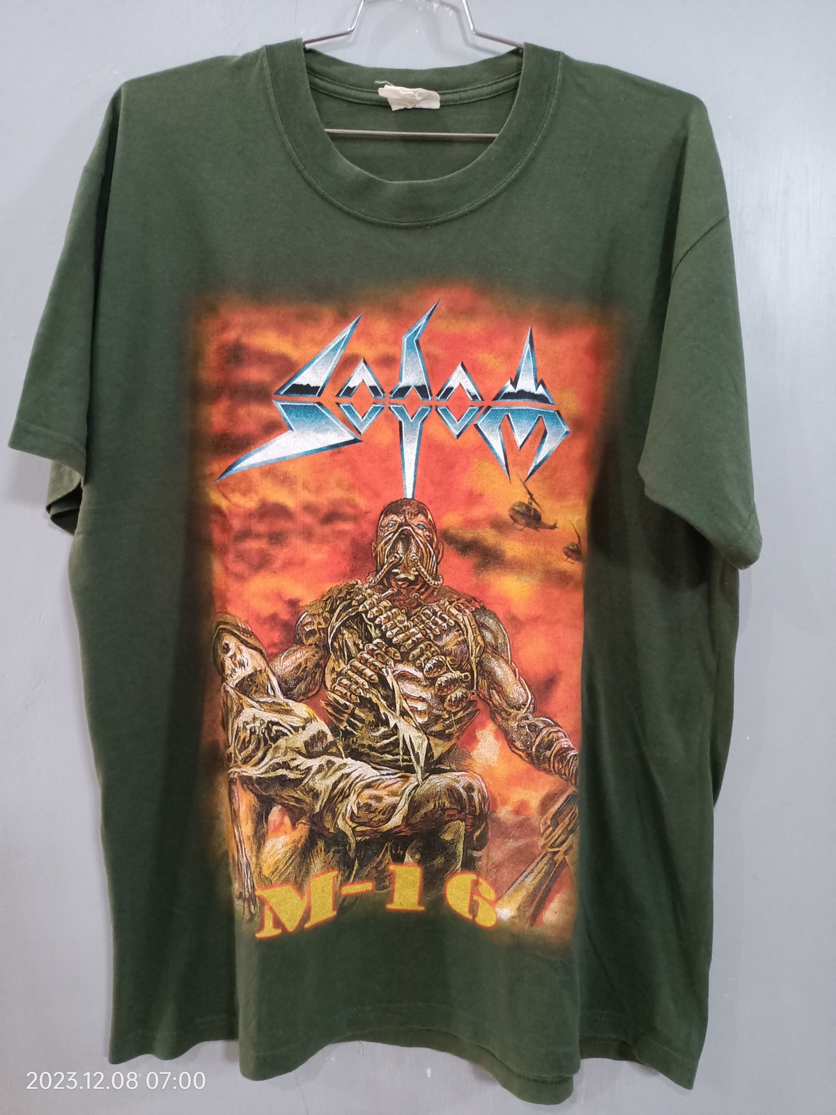 Rare Sodom M-16 Military Green Short Sleeve Unisex Remake T shirt gallery