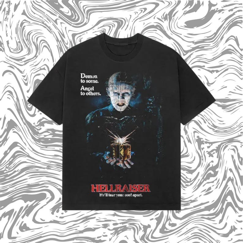 Hellraiser Pinhead T-Shirt – Vintage Horror Movie Tee, Slasher Graphic