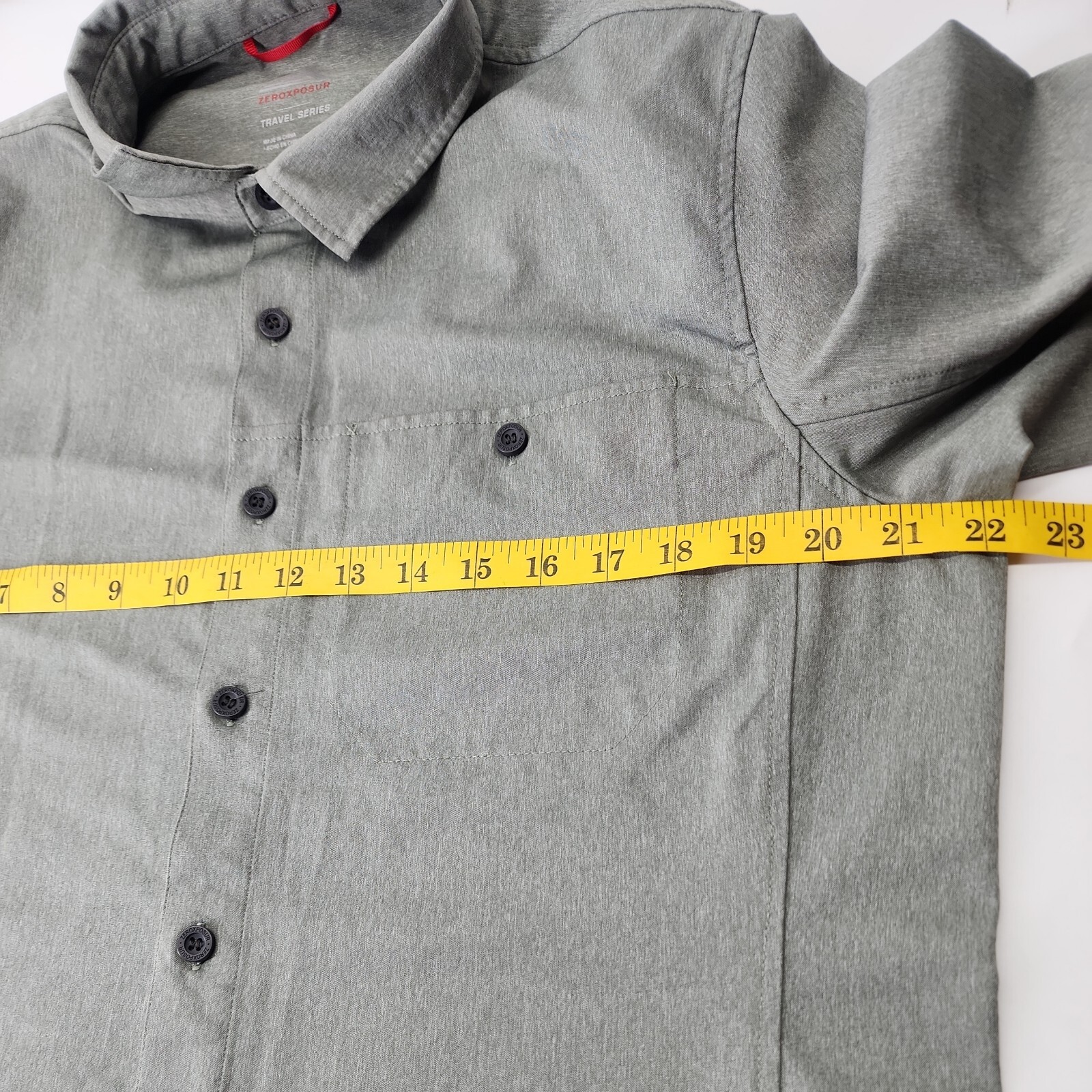 ZeroXposur Travel Series Mens Uv outdoor Longsleeve buttondown sz M green gallery