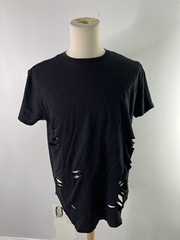 Krisp NYC distressed men black t-shirt 2XL cotton polyester