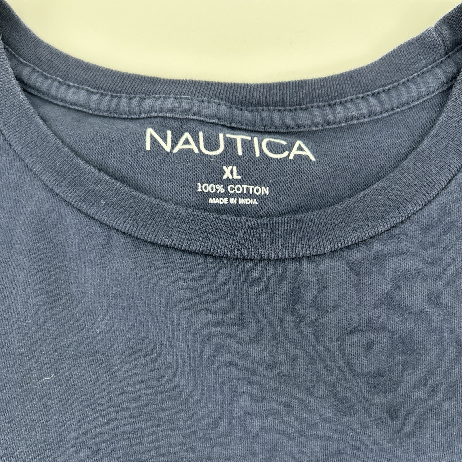 Nautica Mens XL Navy Blue Cotton Short Sleeve Pocket T-Shirt Embroidered Logo gallery