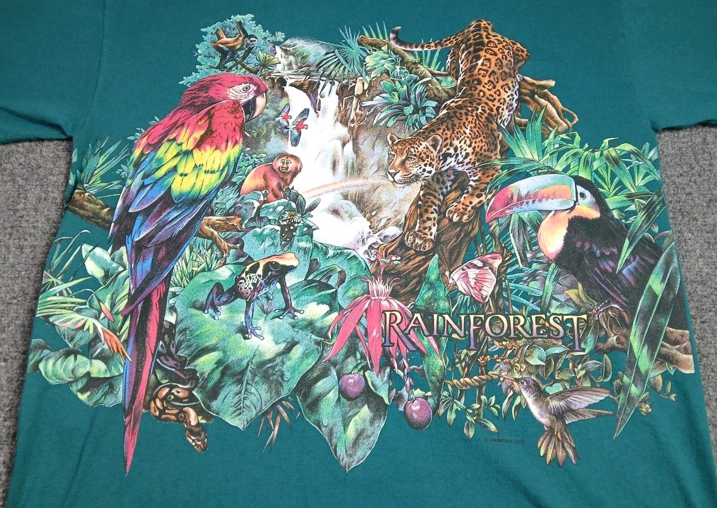 Rain Forest Cafe All Over Print Nature T Shirt Mens Size XXL Single Stitch 90s gallery