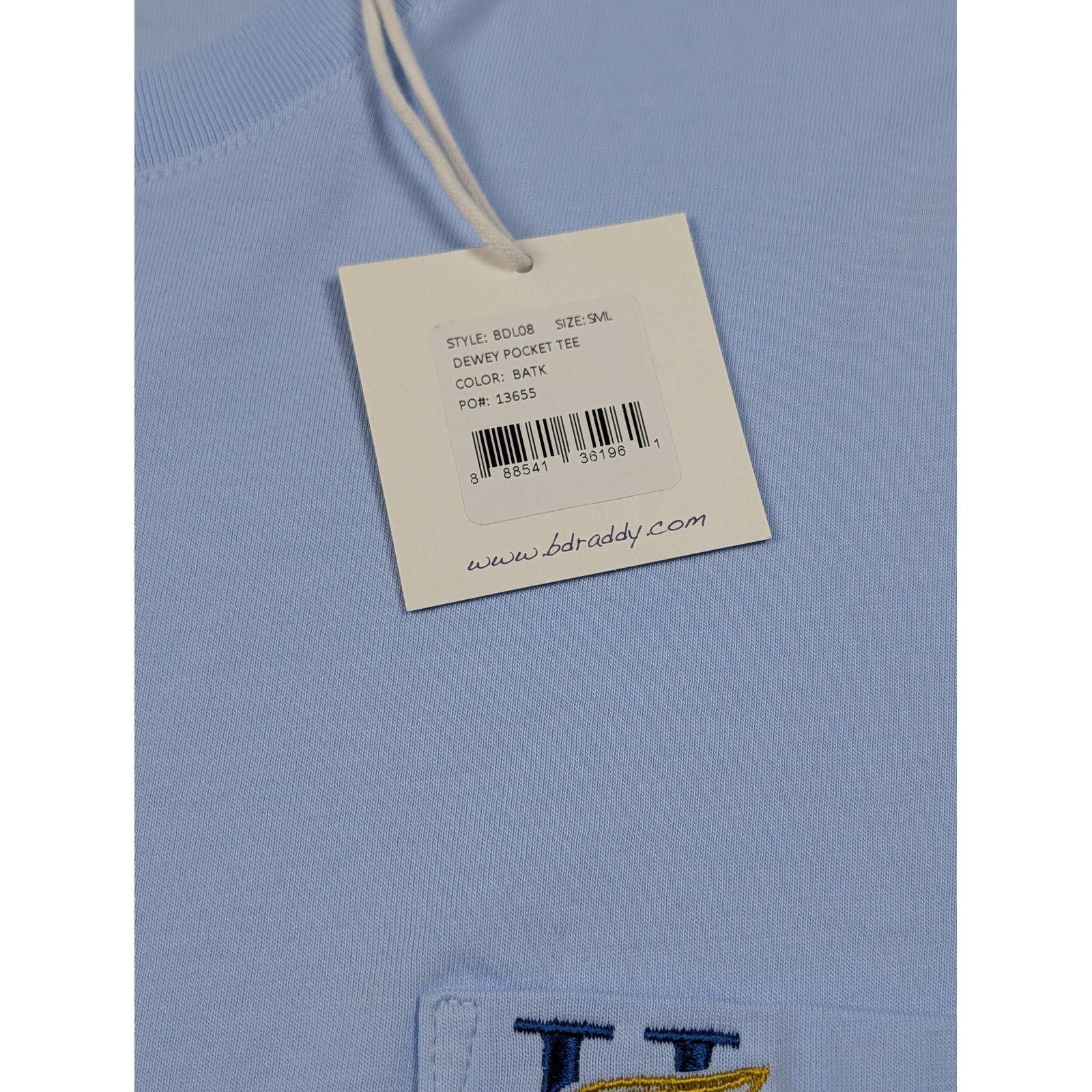 B. Draddy Dewey Pocket Tee Mens Small Blue Pima Cotton Winged H BDL08 NEW gallery
