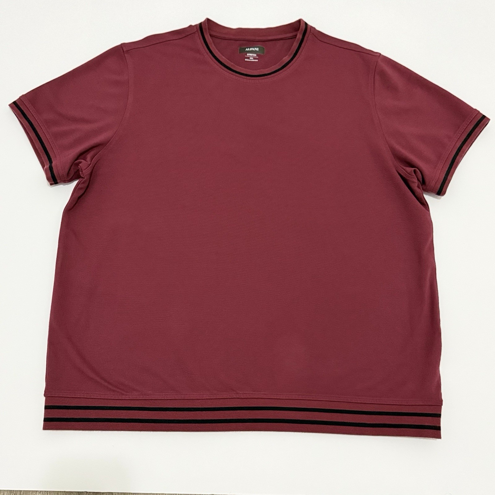Alfani Stretch Crewneck T-Shirt in a burgundy/maroon Sz-XXL gallery