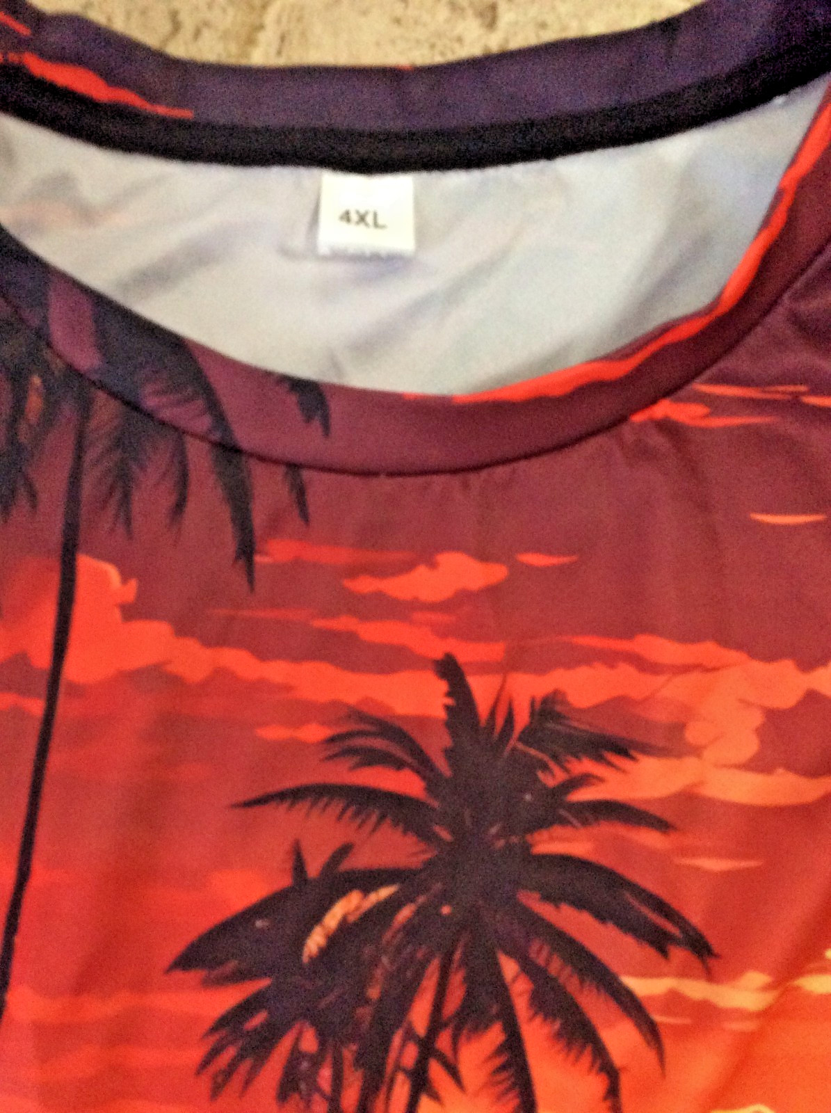 ADULT MEN'S 4X Miami Sunset Beach T-shirt TEE Lightweight rayon Vivid Graphics gallery