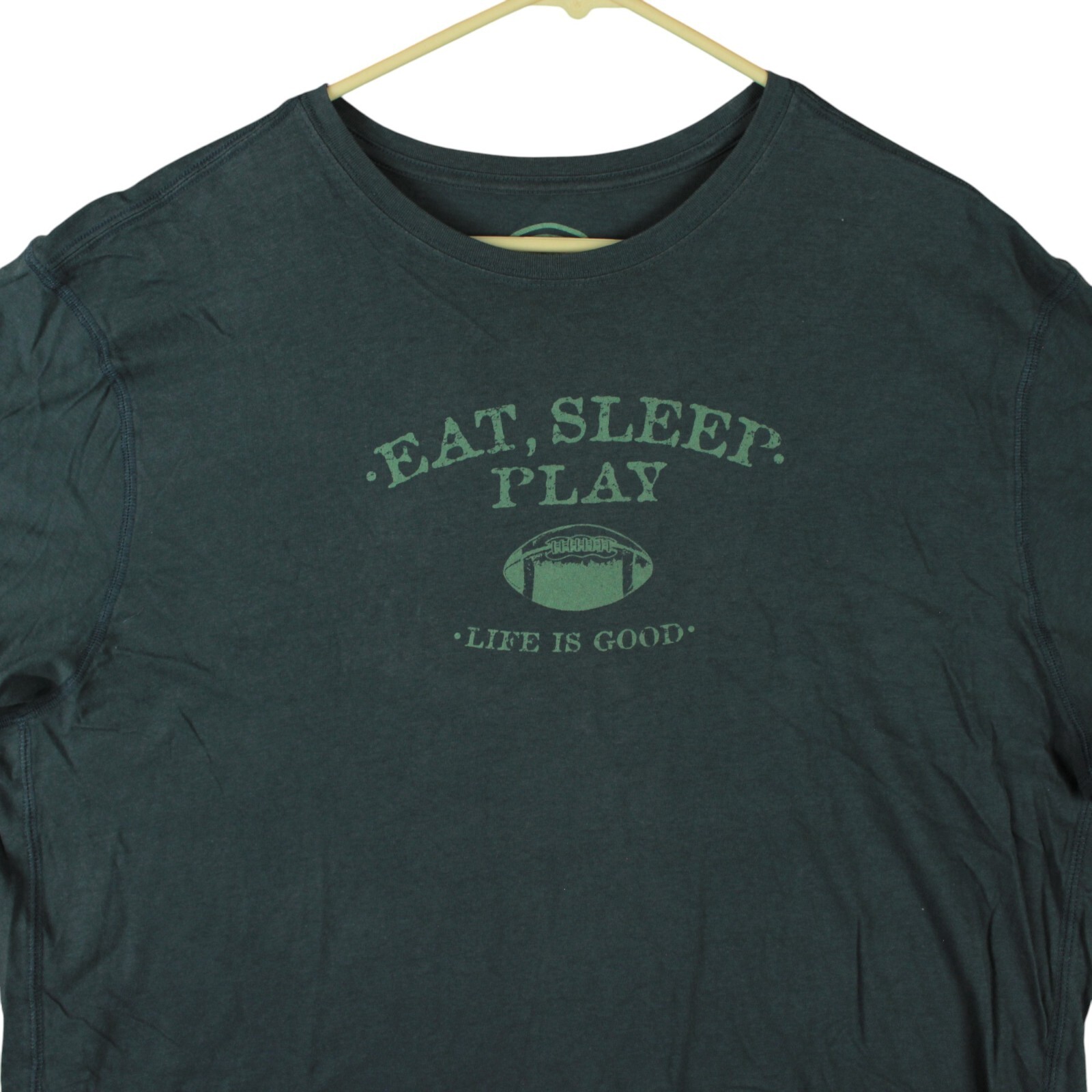 Life Is Good Sleep Semi-Fitted Tee Shirt Mens XL Tear EAT, SLEEP, PLAY FOOTBALL gallery