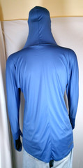Loki Hooded Performance Shirt Face Mask Thumb Holes Blue Mens L