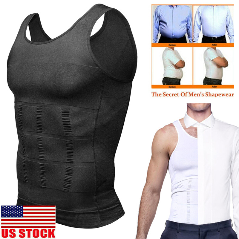 Men Compression Shirt Sleeveless Body Shaper Base Layer Slimming Tank Top Vest gallery
