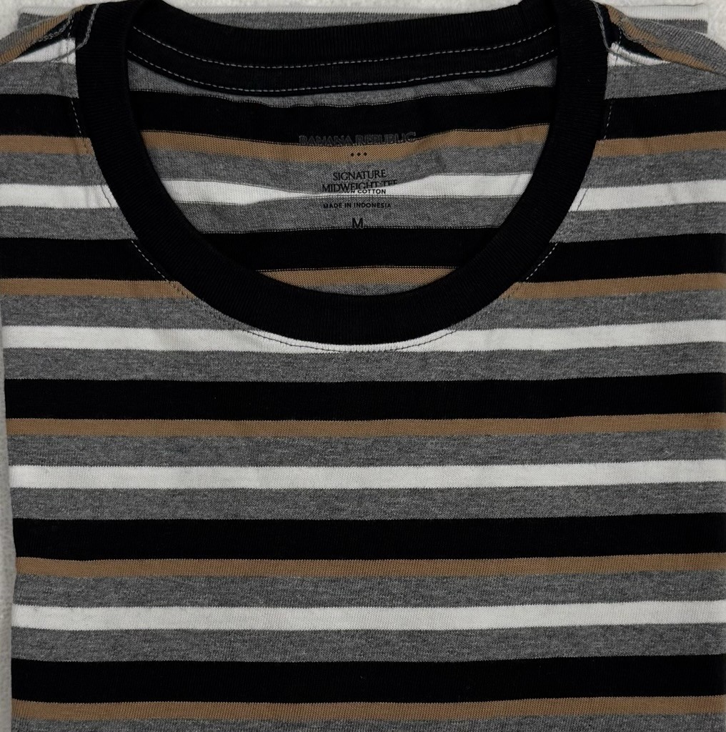 New Banana Republic Men’s Short Sleeve T-Shirt Gray Stripe Size M $20.00