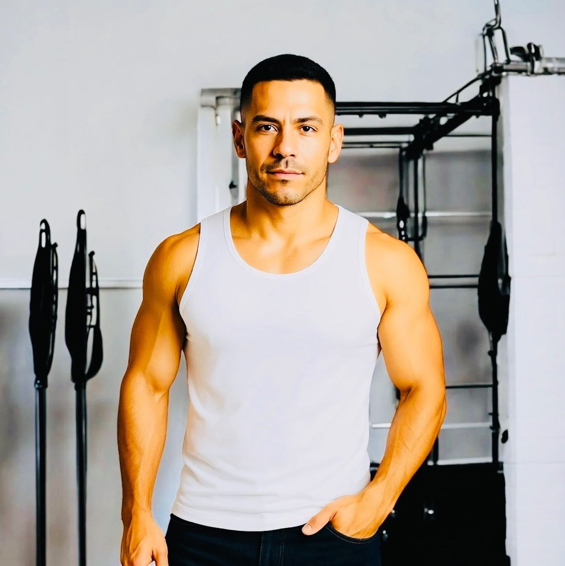 Insta Slim Men’s Slimming Compression Tank Top Shapewear Black White gallery