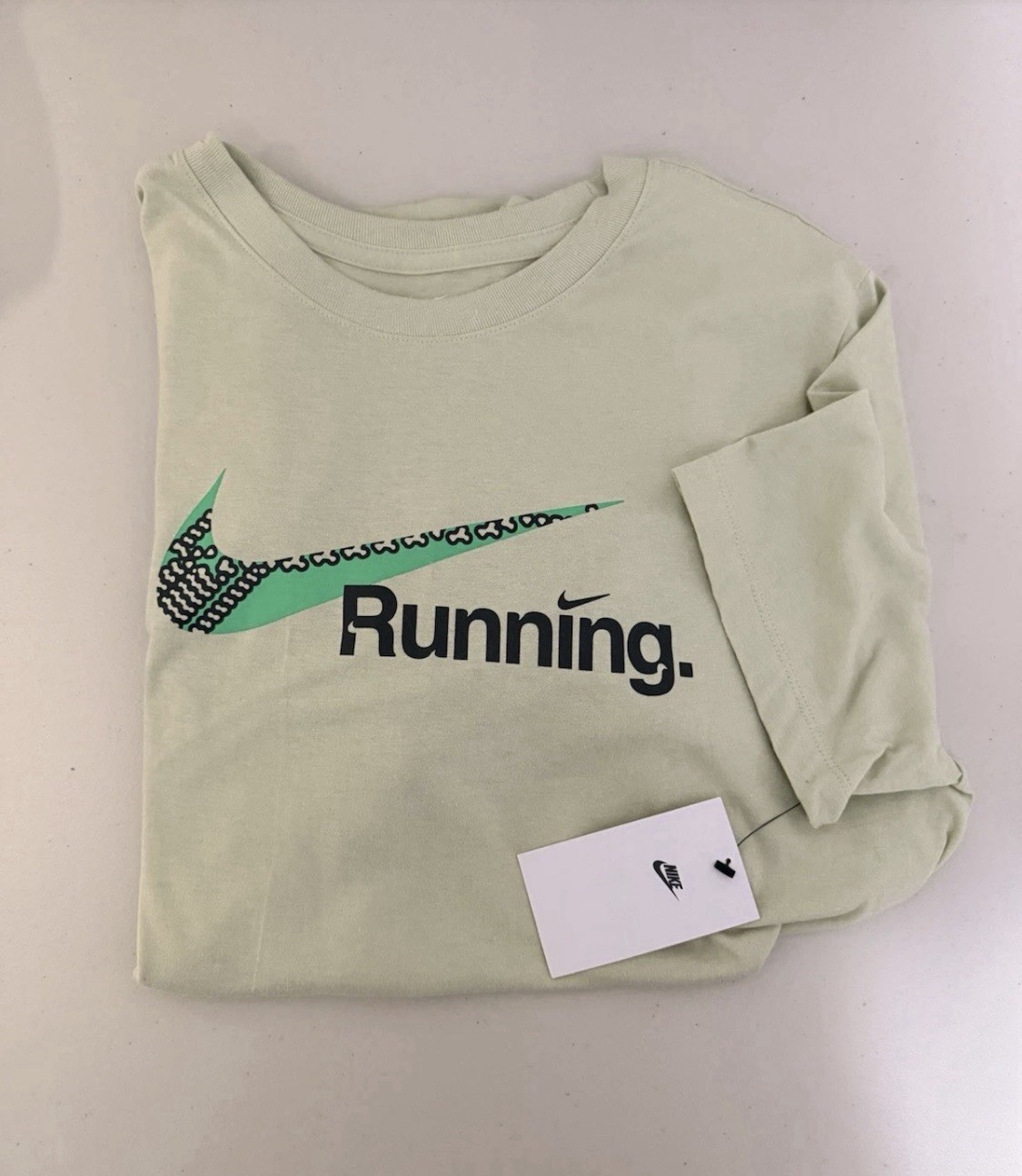 Nike Men's Light Green Graphic Print Logo Crew Neck T-Shirt Size M *NEW w/Tags* gallery