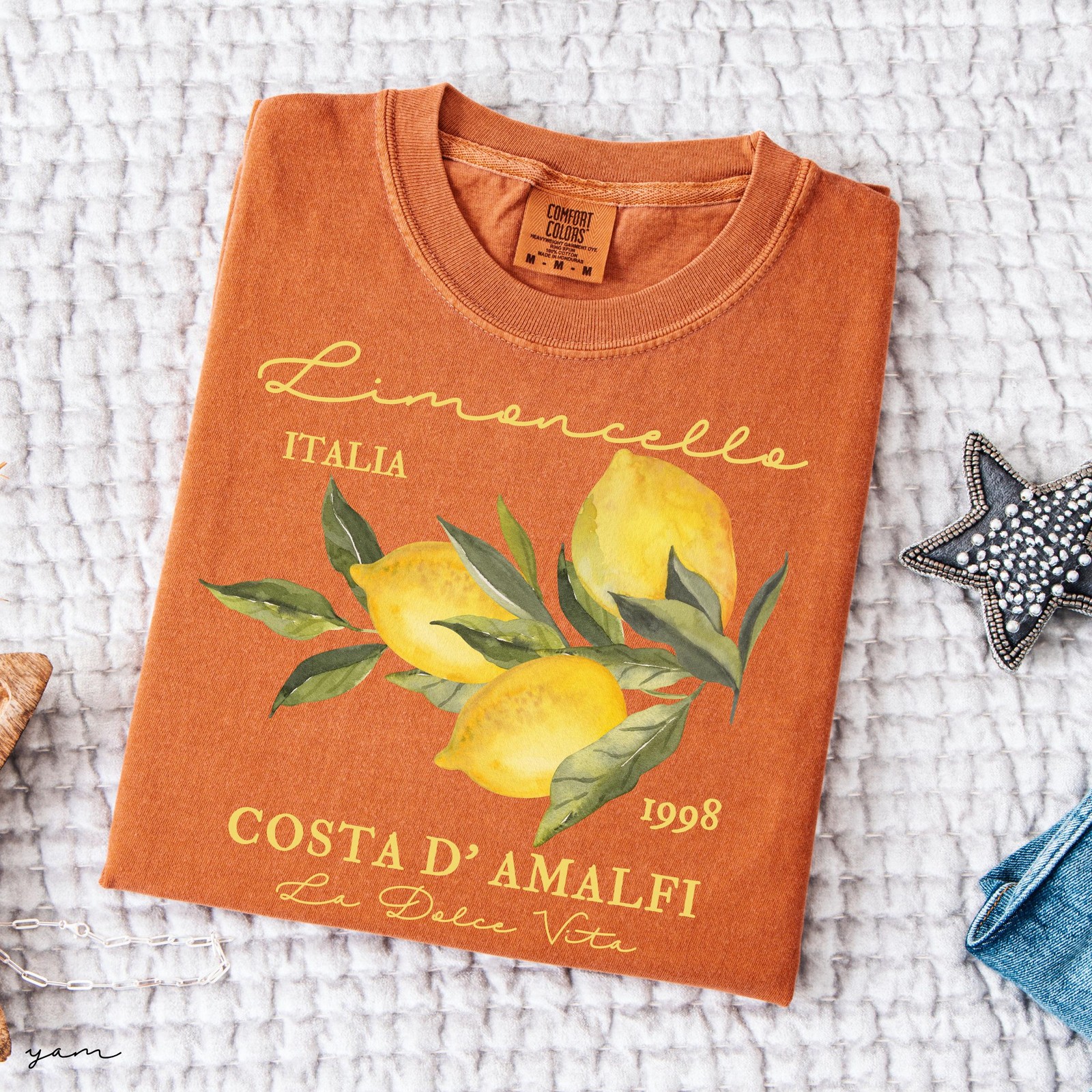 Comfort Colors® Retro Limoncello La Dolce Vita Tee, Lemon Shirt, Italy T-shirt, gallery