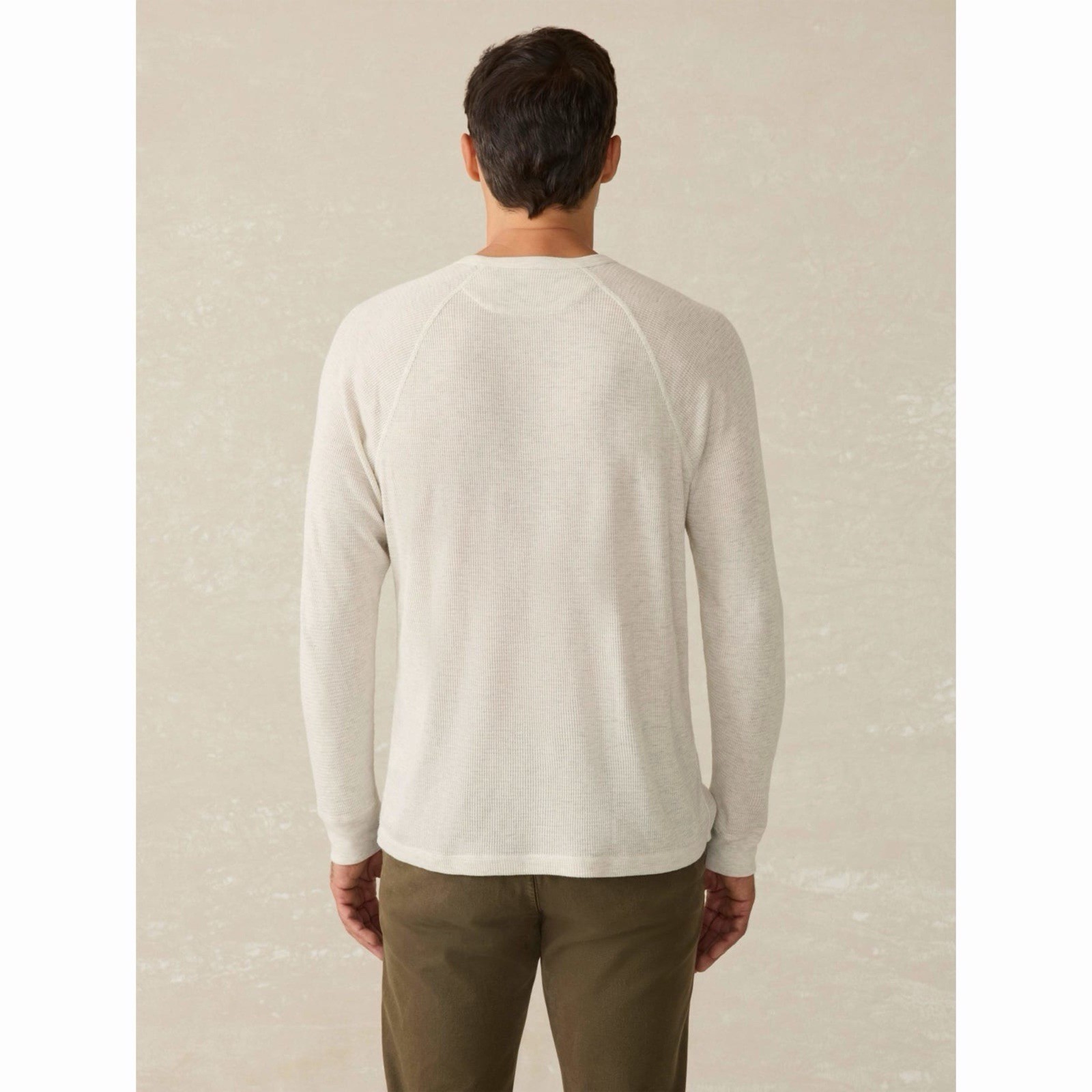 Faherty Long Sleeve Cloud Waffle Crew Ivory Heather NWT XXL Pima Cotton Thermal gallery