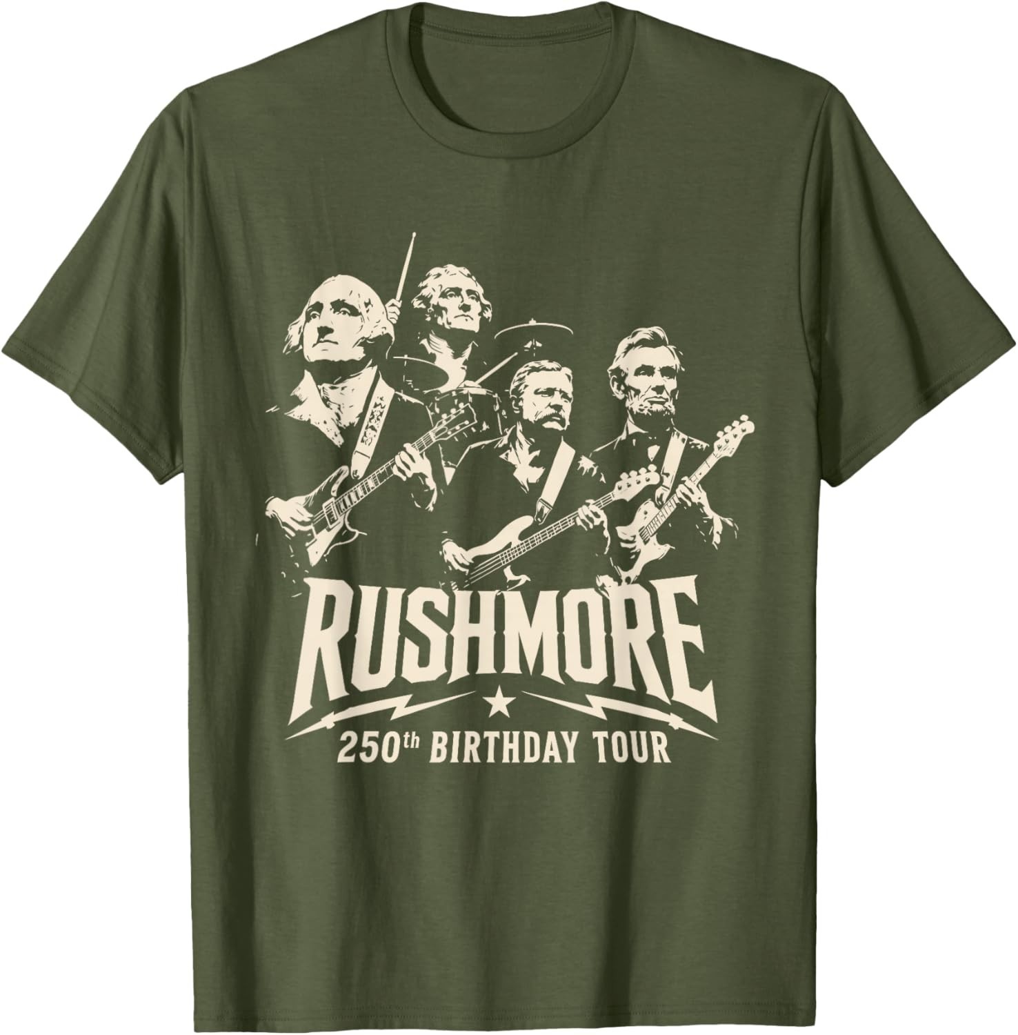 Funny Mount Rushmore 250th Birthday Tour Rockstar Graphic T-Shirt gallery