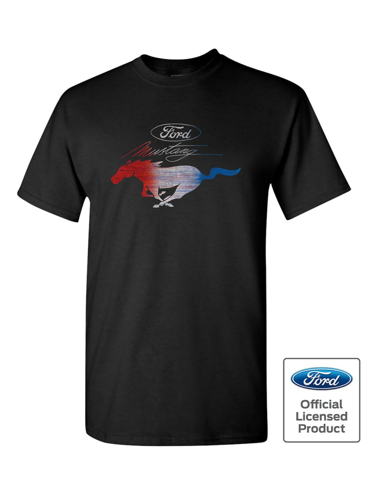 Ford Red White & Blue Mustang Logo T-Shirt – Official Licensed Product – GT500