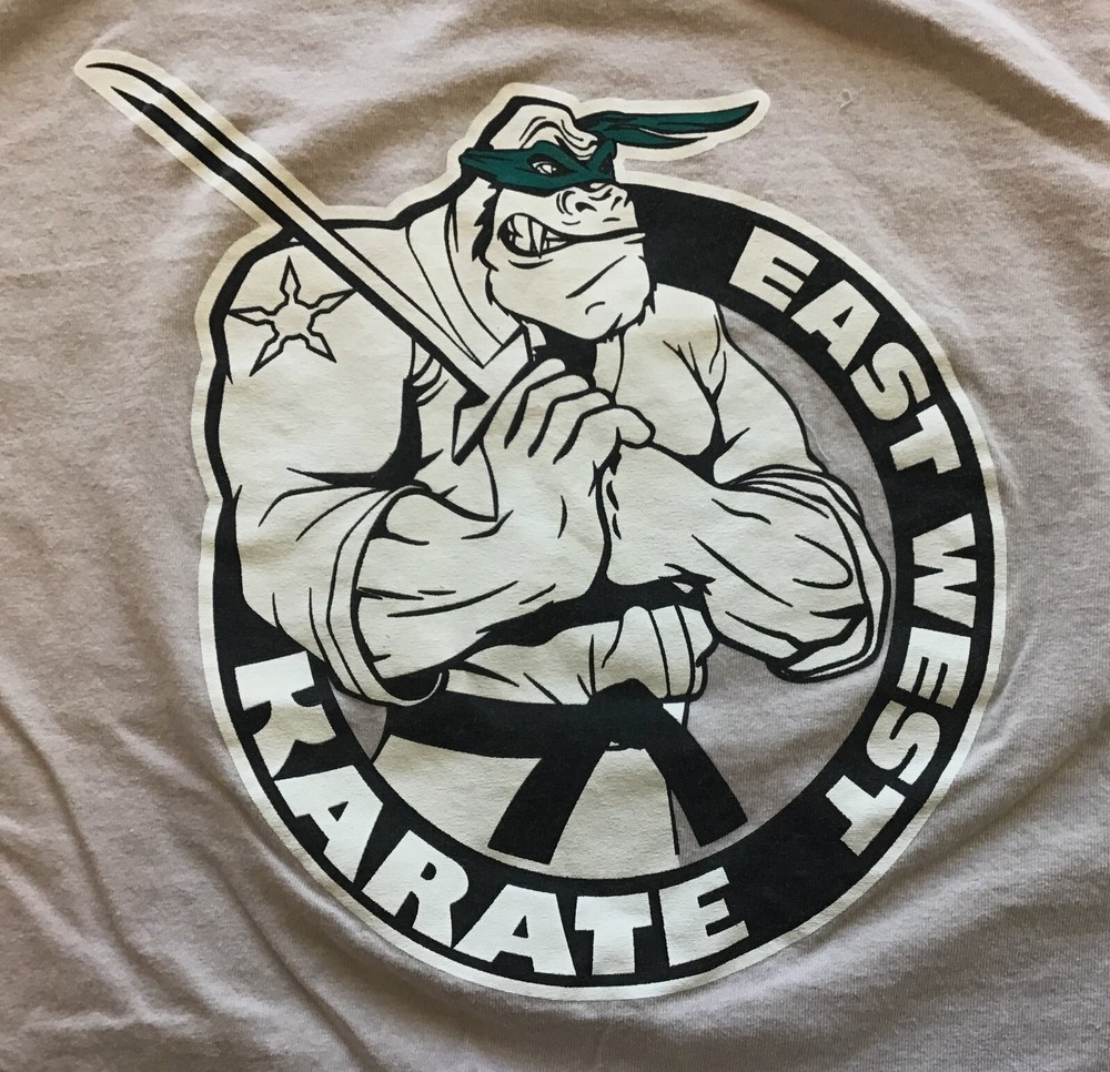 Ninja Cool East West Karate T-Shirt, Gray, Size Large